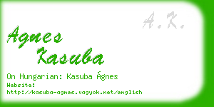 agnes kasuba business card